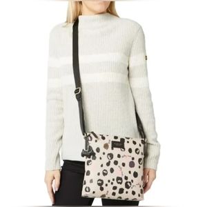 RADLEY LONDON Women's Dove Grey Bubble Dog Small Zipper Top Cross Body Bag EUC